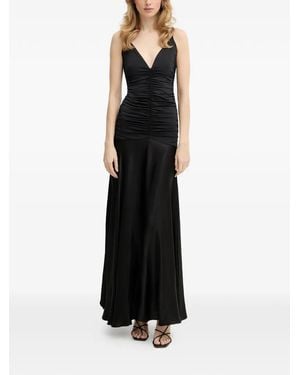 Bardot Lavanda V-Neck Ruched Dress - Black