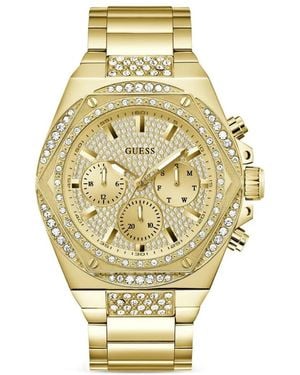 Guess Crystal-Embellished 47Mm Watch - Metallic