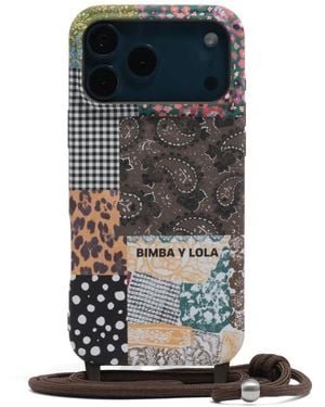Bimba Y Lola Patchwork-Print Iphone 17 Phone Case - Black