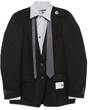 Maison Mihara Yasuhiro Veste À Design Superposé - Noir