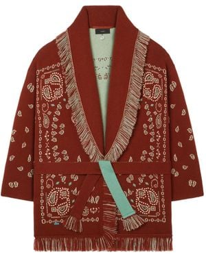 Alanui Bandana Jacquard Cashmere Cardigan - Red