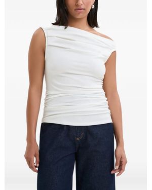 MARCELLA Cooper Gathered Sleeveless Top - White