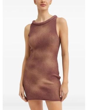 AYA MUSE Fiora Ombré-Effect Mini Dress - Brown