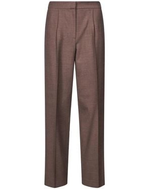 Antonelli Silvio Pleated Straight-Leg Trousers - Brown