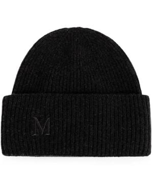 Max Mara Ribbed Cashmere Beanie - Black