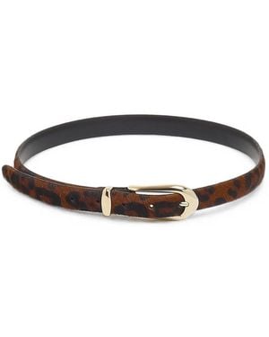 Orciani Leopard-Print Calf Hair Belt - White