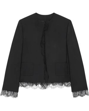 Givenchy Lace-Trim Jacket - Black