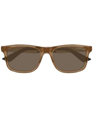 Montblanc Square-Frame Sunglasses - Brown