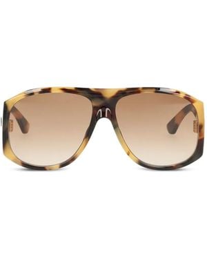 Chloé Tortoiseshell-Effect Pilot-Frame Sunglasses - Natural