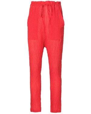 Amir Slama Pantaloni Con Effetto Stropicciato - Rosso