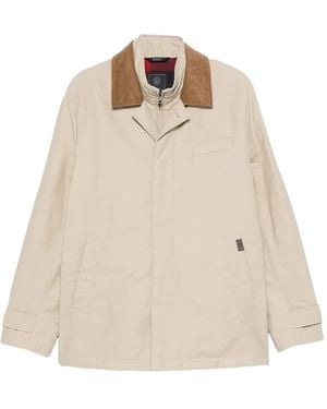 Fay Quilted Hooded Jacket - Natural