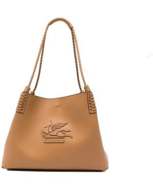 Etro Braided-Handle Shoulder Bag - Natural