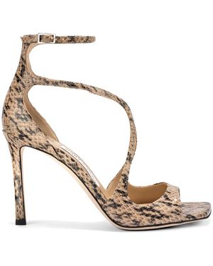 Jimmy Choo Azia Snakeskin-Effect Sandals - Metallic