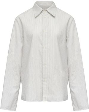 MM6 by Maison Margiela Striped Long-Sleeved Shirt - White