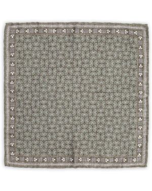 Al Duca d'Aosta Geometric-Print Pocket Square - Grey