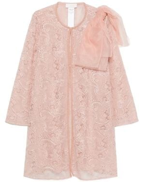 Marina Rinaldi Elfi Bow-Detail Lace Coat - Pink
