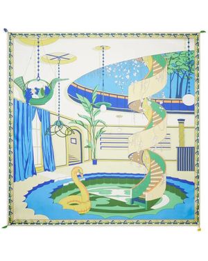 Tory Burch The Pool Silk Scarf - Blue
