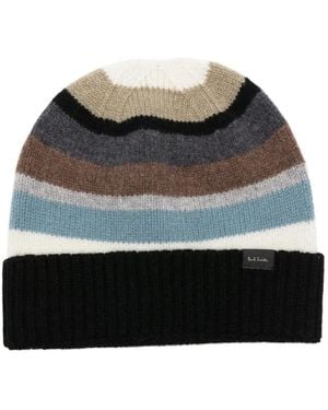 Paul Smith Gerippte Beanie Mit Streifen - Schwarz