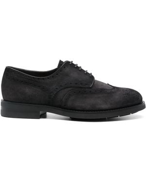 Santoni Suede Lace-Up Shoes - Black
