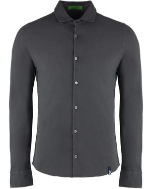 Drumohr Cotton Long-Sleeve Shirt - Black