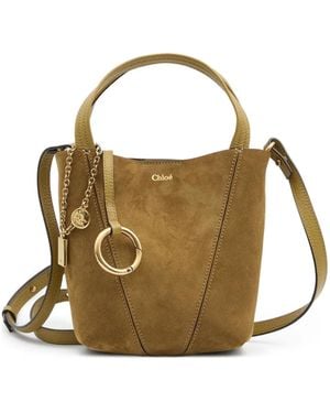 Chloé Spin Small Suede Tote Bag - Metallic