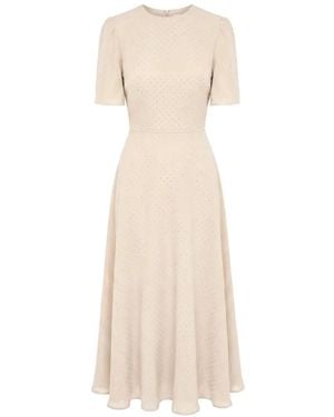 POST MERIDIEM Rhinestone-Embellished Midi Dress - Natural