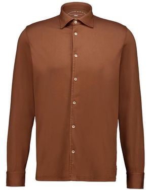 Fedeli Giza Knitted Long-Sleeve Shirt - Brown