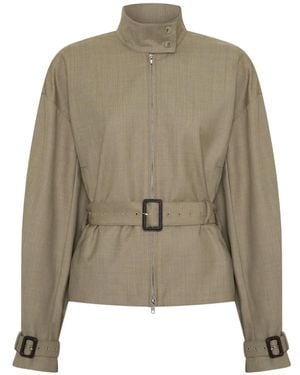 Anna Quan Zaha Belted Bomber Jacket - Natural