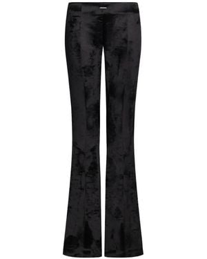 Dondup Crushed-Velvet Flared Pants - Black