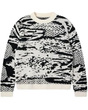 Edwin Pullover mit abstraktem Muster - Schwarz