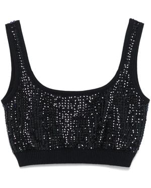 P.A.R.O.S.H. Sequin-Embellished Bralette - Black