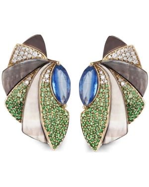 ANANYA 18Kt Demi Mogra Multi-Stone Ear Cuffs - Blue