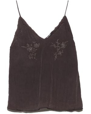 Bimba Y Lola Straight Top With Stones - Brown
