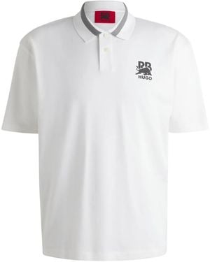 HUGO Poloshirt Mit Logo-Print - Weiß