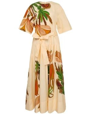 Ulla Johnson Aniline Drop-Waist Cotton Midi Dress - Métallisé