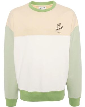 Café Kitsuné Colour-Block Cotton Sweatshirt - Natural