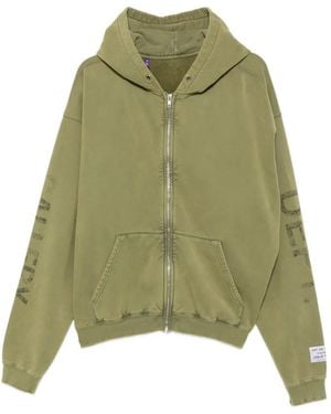 GALLERY DEPT. Logo-Print Zip-Fastening Hoodie - Green