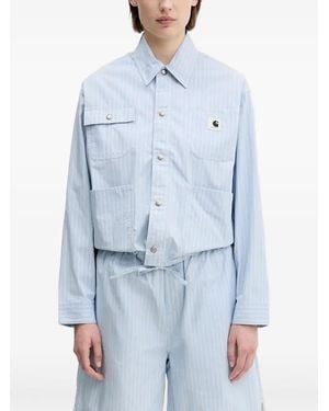 Carhartt Nota Shirt Stripe-Pattern Jacket - Blue