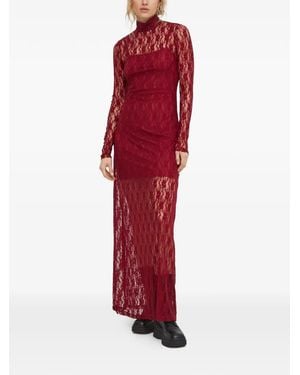 Résumé Laces High-Neck Maxi Dress - Red