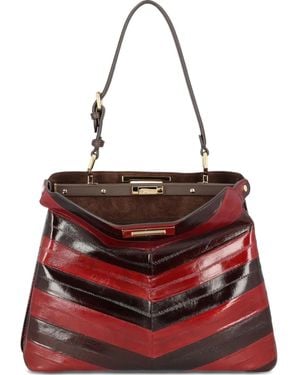 Fendi Medium Peekaboo Soft Shoulder Bag - Red