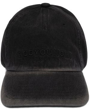 WOOYOUNGMI Dyed-Denim Ball Cap - Black