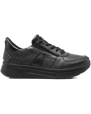 Ara Leather Lace-Up Trainers - Black