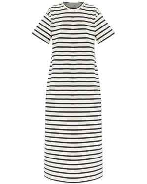 Jil Sander Dress With Stripe Pattern - White