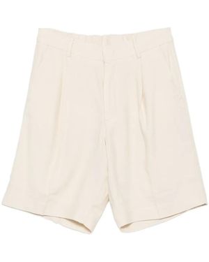 NN07 Pleated-Waistband Shorts - Natural