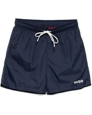 HUGO Badeshorts Mit Logo - Blau