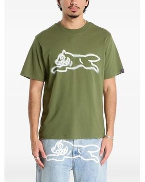 ICECREAM Spray Paint Running Dog T-Shirt - Green