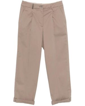 Peserico Cuffed Pleated Pants - White