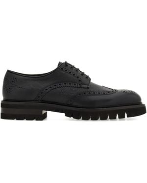 Ferragamo Brogue Derby Shoes - Black