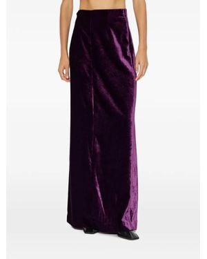 Maison Margiela Velvet Maxi Skirt - Purple