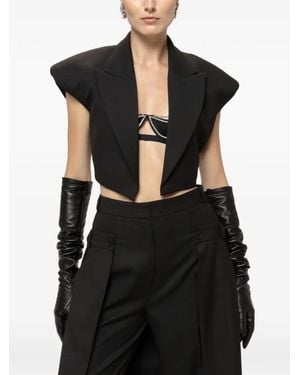 Nissa Cropped Waistcoat - Black